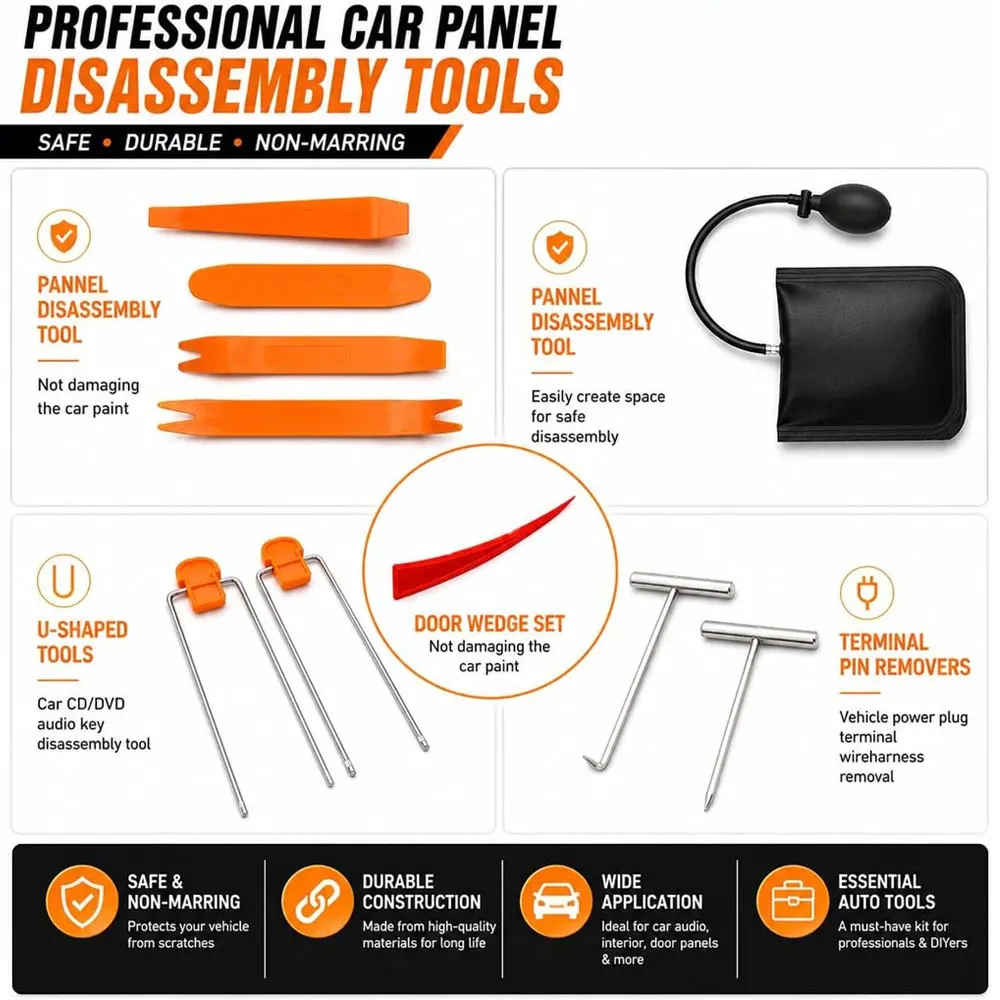 28 PCS Car Tool Set, Stainless Steel Automotive Repair Kit for Routine Vehicle Maintenance Tools Sets