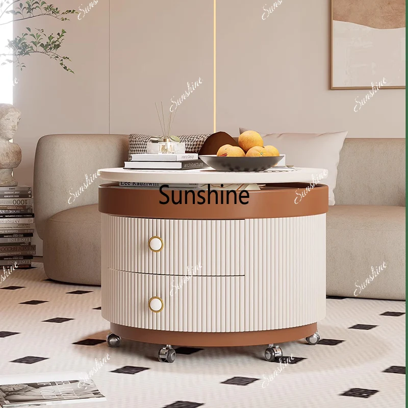 

Storage Bedroom Coffee Table Small Simple Books Wood Coffee Table Round Unique Aesthetic Sweet Cute Mesas Bajas Home Furniture