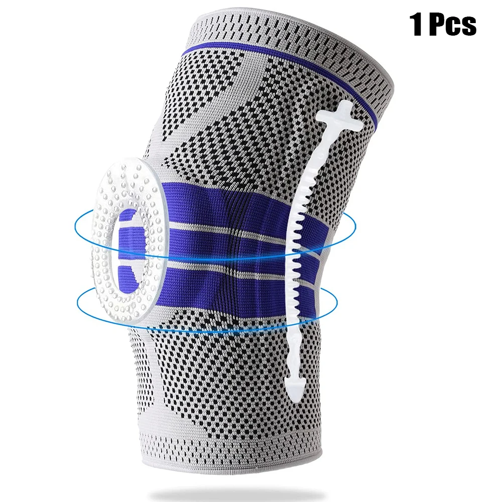 Silikon Gepolsterte Knie Pads Unterstützt Brace Basketball Fitness Meniskus Patella Schutz Kneepads Sport Sicherheit Knie Ärmeln