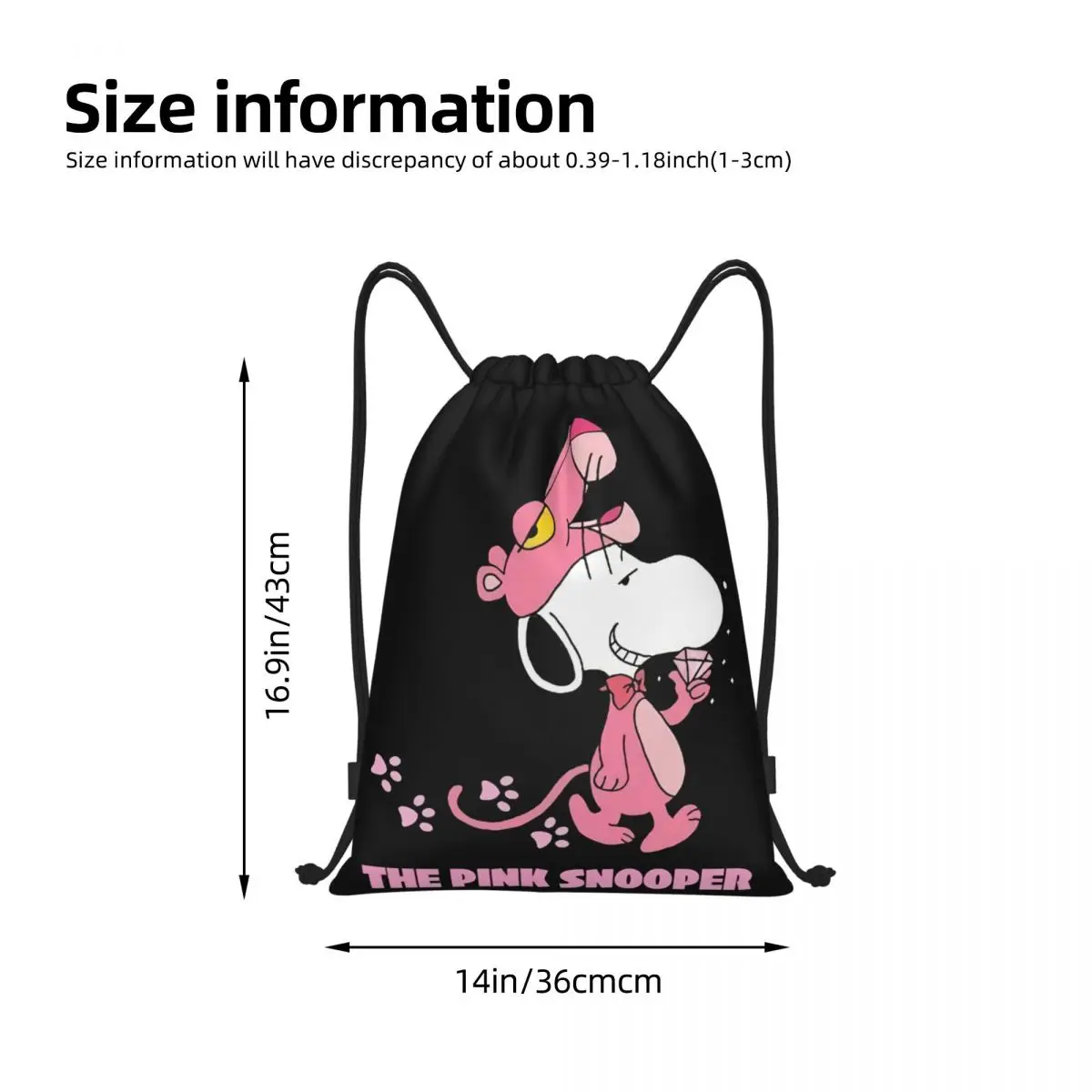 Personalizado s-snoopys o snooper rosa cordão mochila sacos das mulheres dos homens leve ginásio esportes sacos para yoga