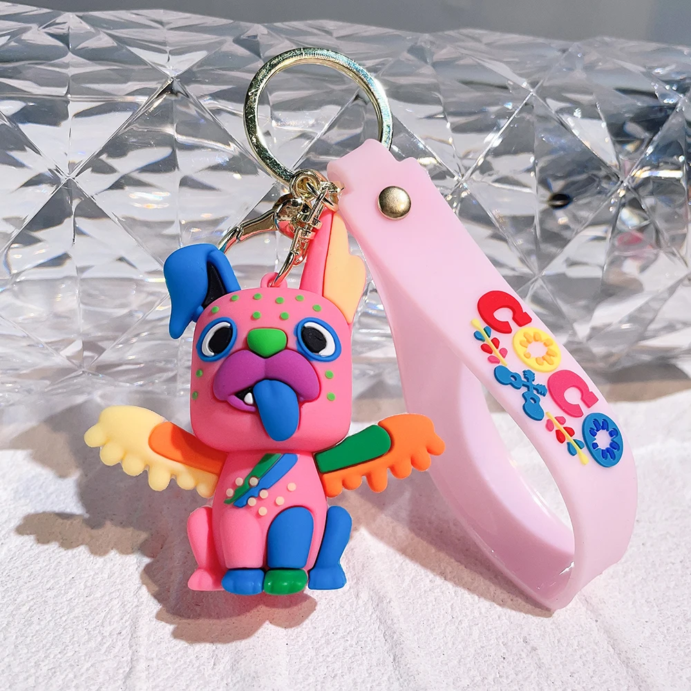 Disney Animation Coco Silicone Keychains Cartoon Figure Pendant Keyring Jewelry Keyholder for Car Key Bag Accessories Gift