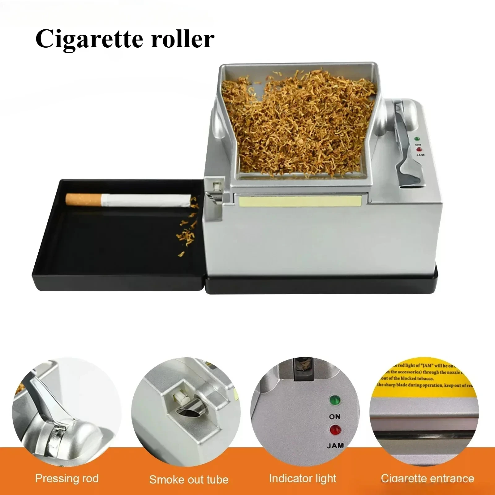 

6.5mm 8mm Tube Automatic Cigarette Rolling Machine Fast Electric Tobacco Injector Make Roller Pipe Smoking Accessories