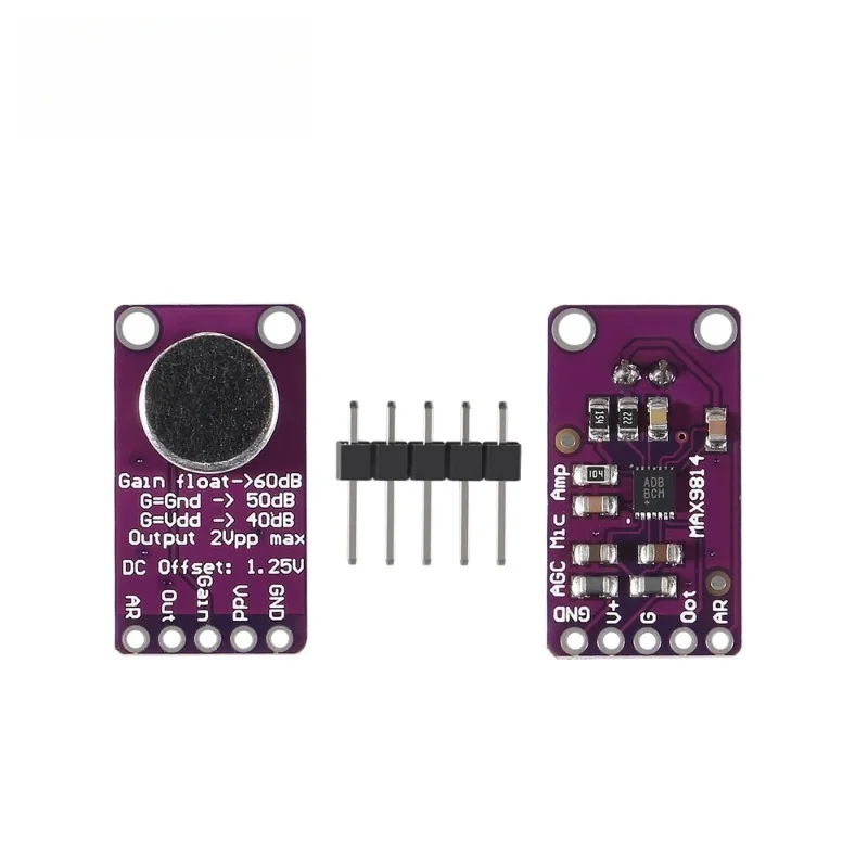 1-10pcs MAX9814 Microphone AGC Amplifier Board Sound Sensor Module Auto Gain Control Attack for Arduino MAX4466 PCB Board Diy