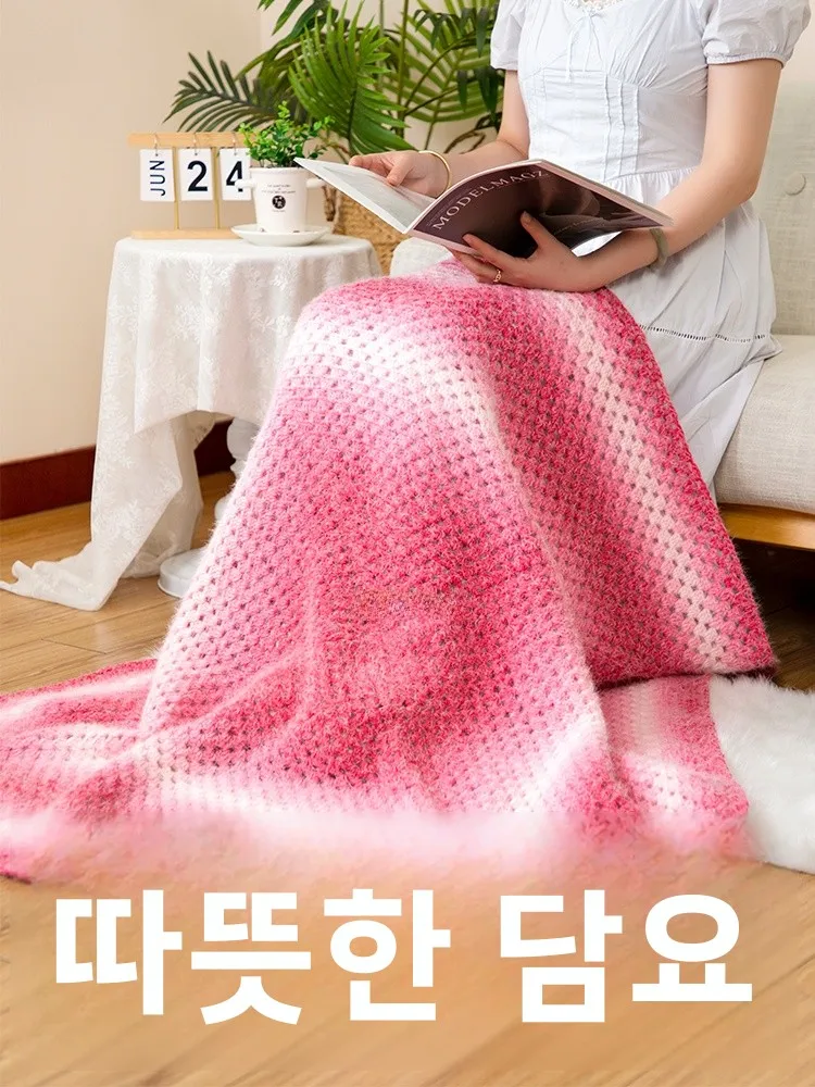 aduated-color-knitted-blanket-yarn-material-kit-diy-hanrt-weaving-tangling-andma's-cheboard-home-gift-woolen-fabric