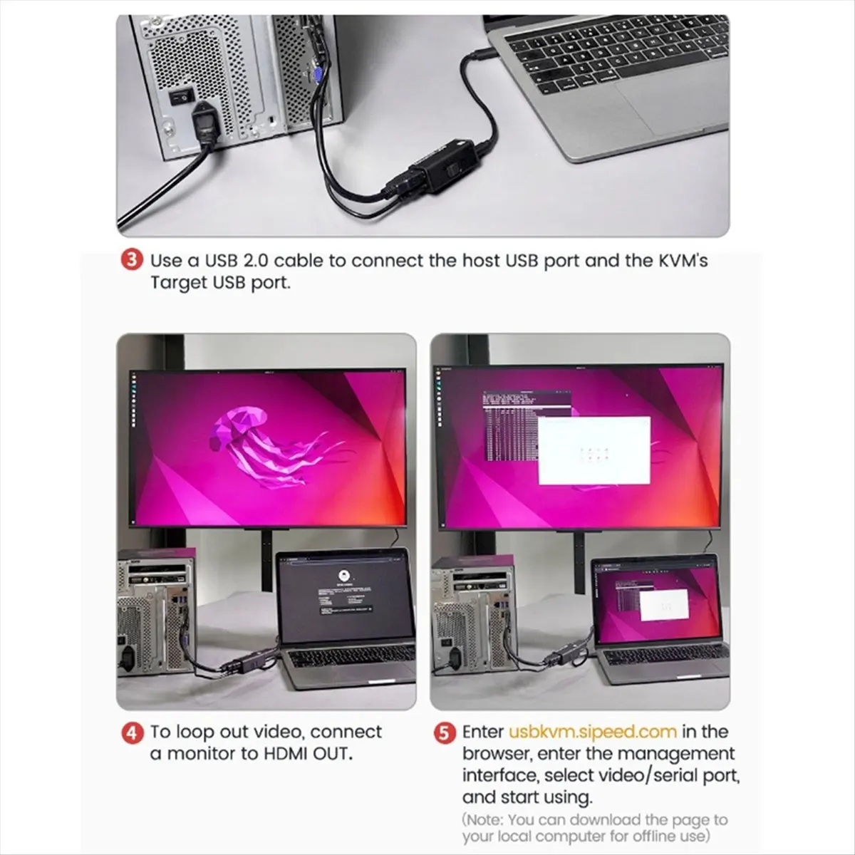 NanoKVM USB NanoKVM-USB-Tool-Kit Finger-Sized 4K USB KVM for Server/SBCs NanoKVM-USB-Tool-Kit