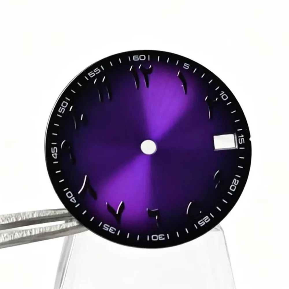 28,5mm Uhrenzifferblatt Kompatibel mit NH35 NH36 Uhrwerk Arabische Ziffern Anpassbares Logo Uhrenteile Zubehör