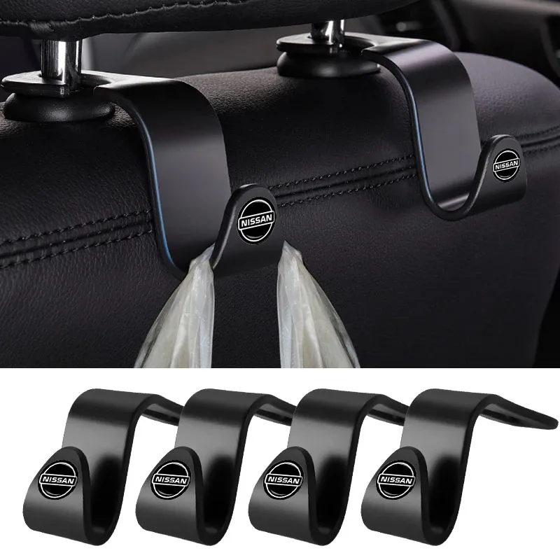 2/4Pcs Car Interior Seat Back Stowing Tidying Hook Car Accessories For Nissan Qashqai j11 j10 Juke X Trail t32 Tiida Leaf Versa