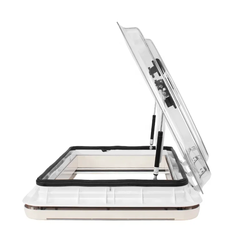 Motorhome Accessories 700 * 500mm Motorhome Windows with Light Emitting Diode UV Protection Glass Acrylic Sunroof