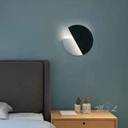 Nordic Wall+lamps Iron Round Wall Lamp Led Acrylic Wall Light Fixtures Living Room Bedroom Beside Lamp Illuminated Mirror Lamp