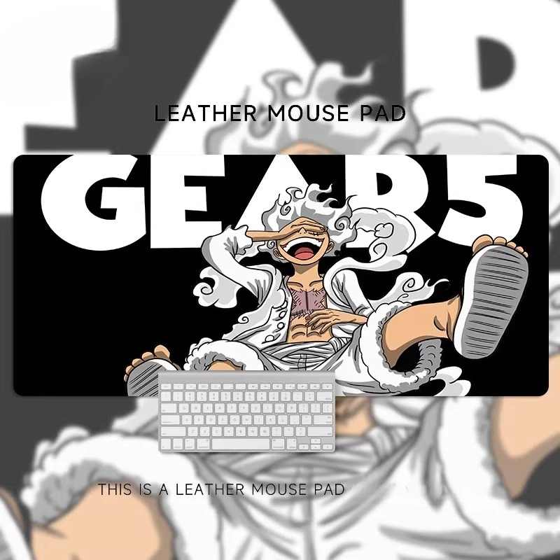 

New ONE PIECE 5th Gear Luffy Leather Mouse Pad Oversize Animation Dormitory Computer Desk Non-slip and Dirt-resistant Table Mat