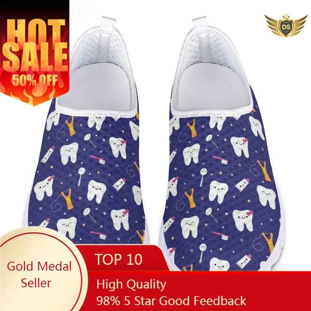 

Dental Teeth/Dentist Equipment Pattern Flats Summer Women's Casual Sneakers Comfort Mesh Loafers Shoes Female Shoes