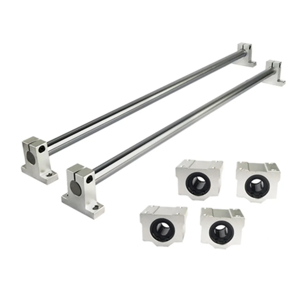 Optical Axis Linear Rail Shaft Od 8 10 12 Mm 100-600mm + Scs8uu Scs10/12uu Linear Bearing Blocks + Sk8 10 12 Bearing Support