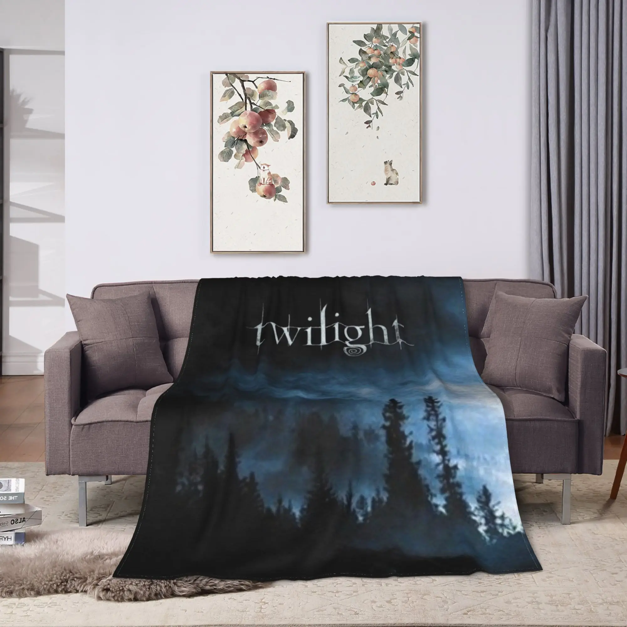 The Twilight Edward Bella  Blanket  Picnic Flannel Throw Blanket For Couch Chair Sofa Bed Soft Custom Quality Bedspread Gift
