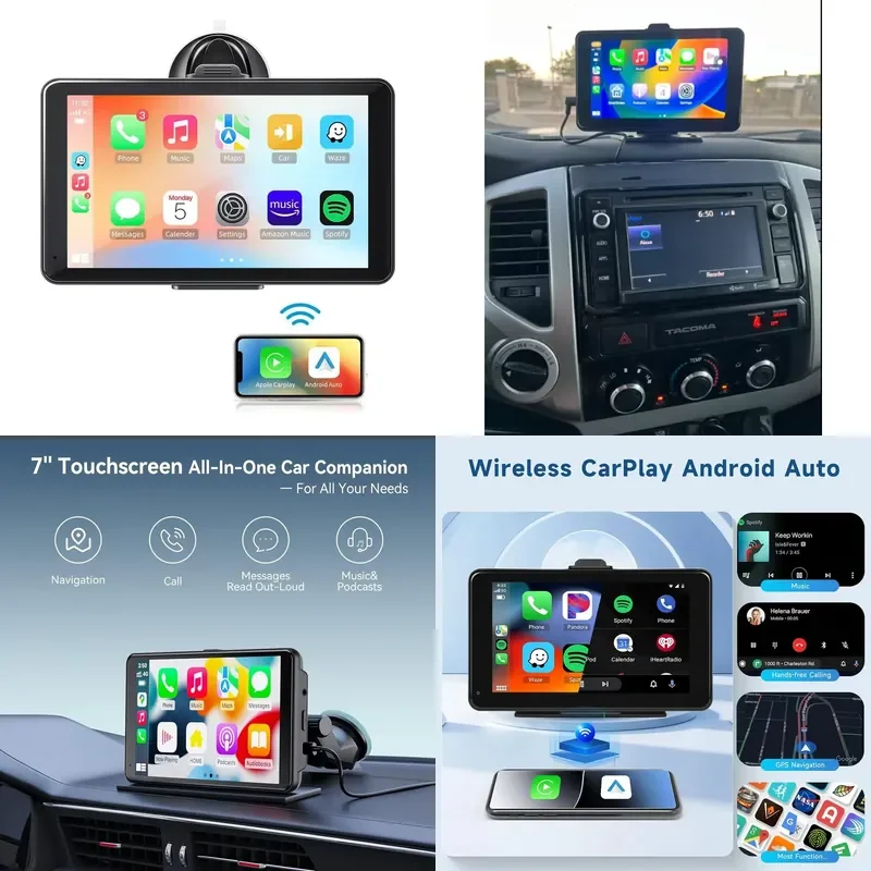 2026 Hot Sale 7inch Portable Carplay Display Easy Install Wireless Car Play Wireless Touch Screen Easy Update Old
