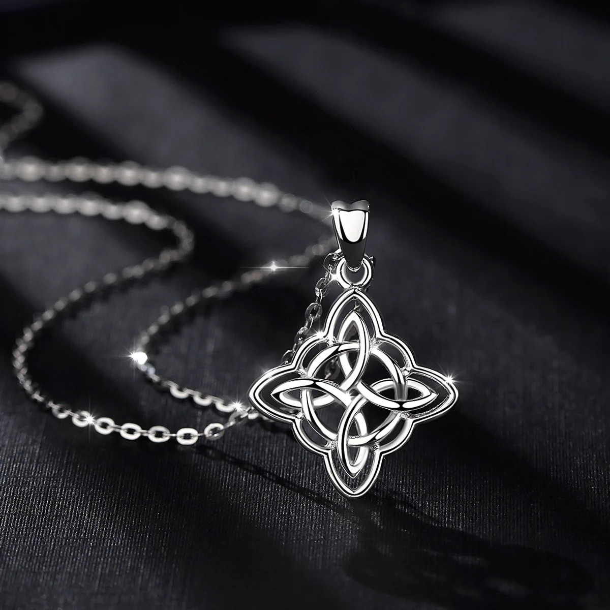 AEONSLOVE 925 Sterling Silver Celtic Knot Necklace for Women Witch Knot Pendant Protection Amulet Irish Jewelry Birthday Gifts