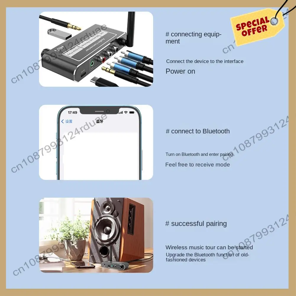 A75T Wireless HIFI DAC Converter Bluetooth 5.2 Receiver Audio Coaxial To R/L 3.5Mm Aux Adapter With U Disk Play Mic
