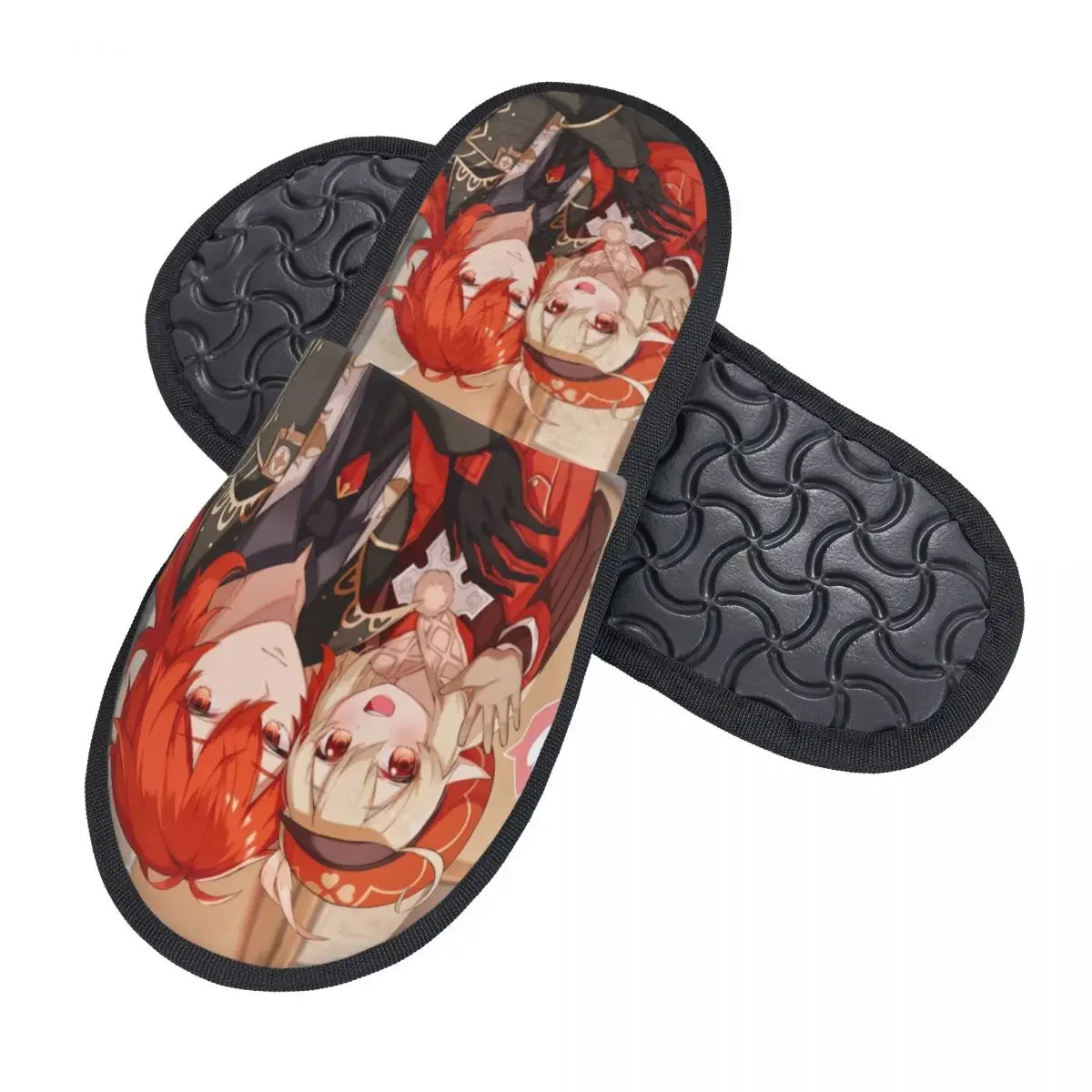 Custom Anime Genshin Impact House Slippers Women Cozy Memory Foam Manga Kawaii Slip On Bedroom Slipper Shoes