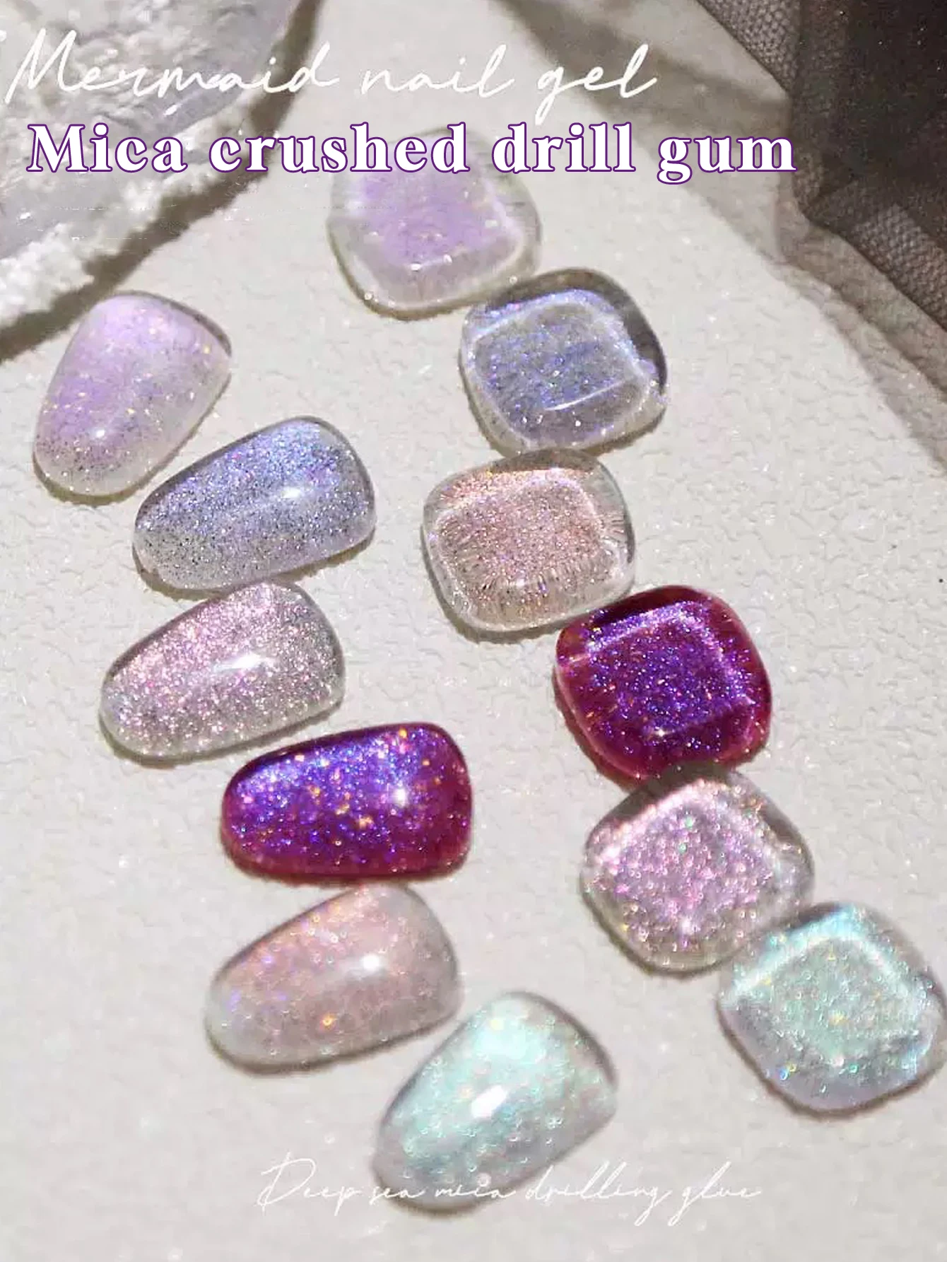 Hot 2025 nouveau Nail Art à la mode décoration de mode thérapie UV verre coloré paillettes Mica diamant écrasé vernis à ongles Gel, dure 4