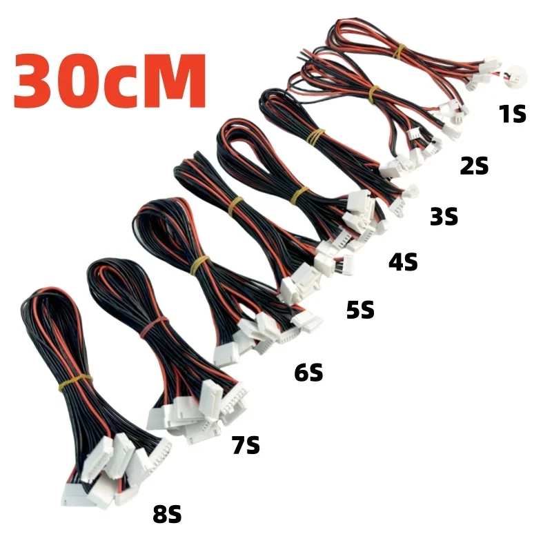 5pcs2S 3S 4S 5S 6S-8s 30 سنتيمتر 22AWG بطارية شاحن ميزان سلك السيليكون تمديد الرصاص JST-XH موصل قابس مهايئ ل RC الطائرة بدون طيار