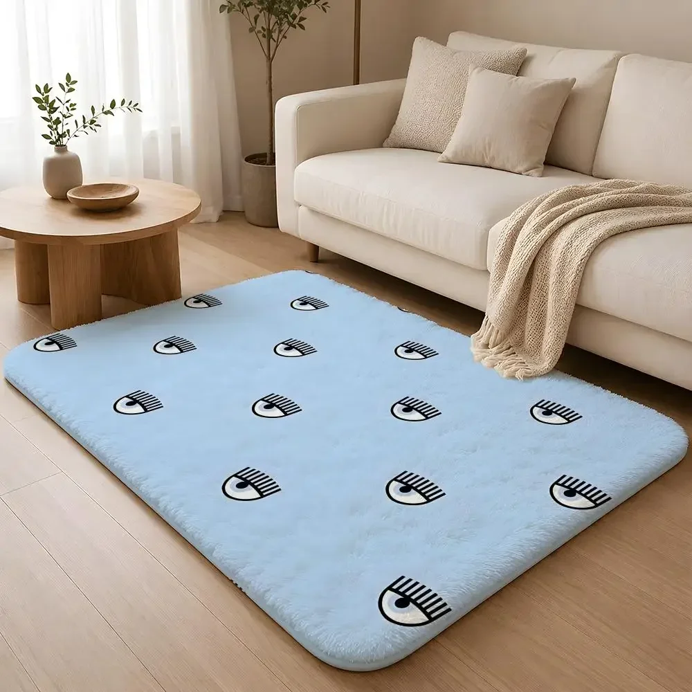 Luxury Logo C-chiara F-ferragni Floor Mat Machine Washable Soft Flannel Area Rug, Non-Slip Absorbent Floor Mat for Living Room
