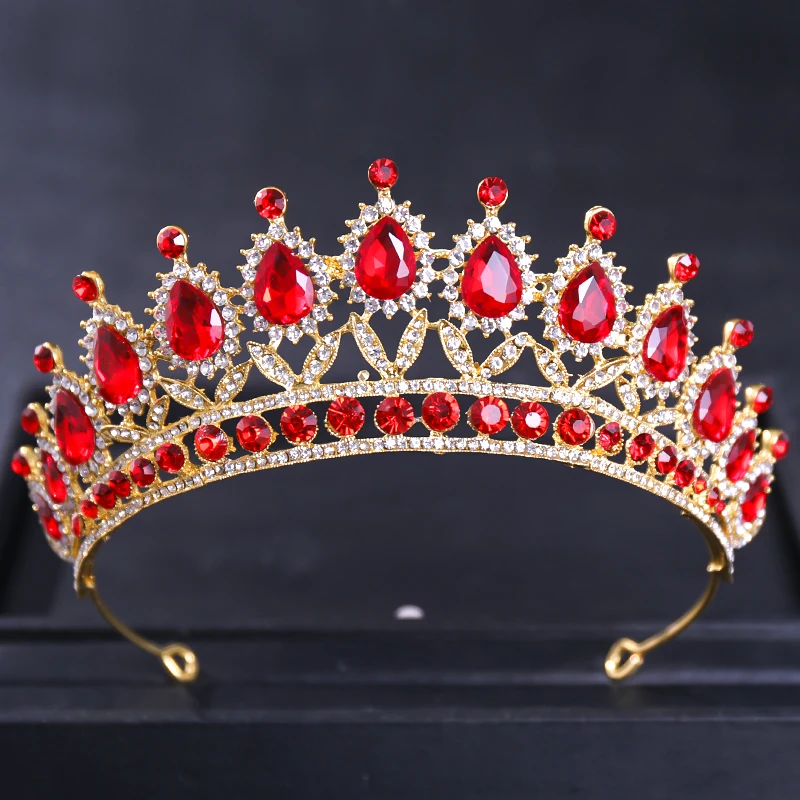 Baroque Vintage Crystal Tiaras And Crowns Rhinestone Queen Pageant Prom Diadem Crown Bridal Wedding Hair Accessories Jewelry