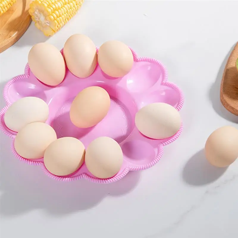 3Pcs Dish Egg Tray Plastic Food Container Eggs Practical Household Festival Multi-grids Plate Chicken Holders purpose Egg Holder