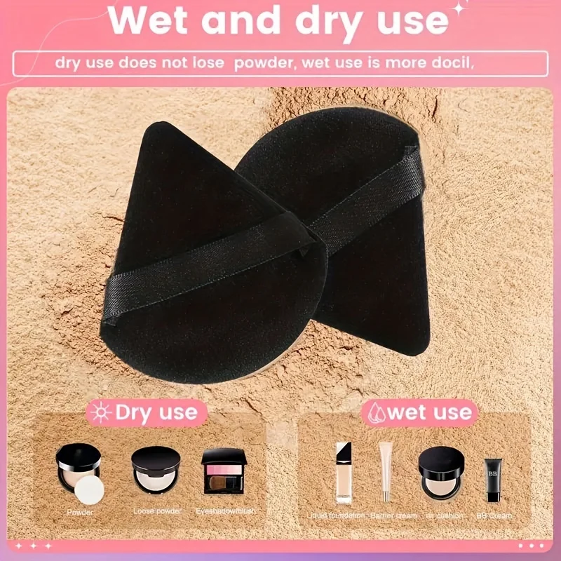 Ensemble de bouffantes de poudre triangulaires, 25 pièces, éponges de mélange de velours pour la cuisson et le fond de teint liquide |   Kit de voyage à contrôle d'huile pour tous types de peau