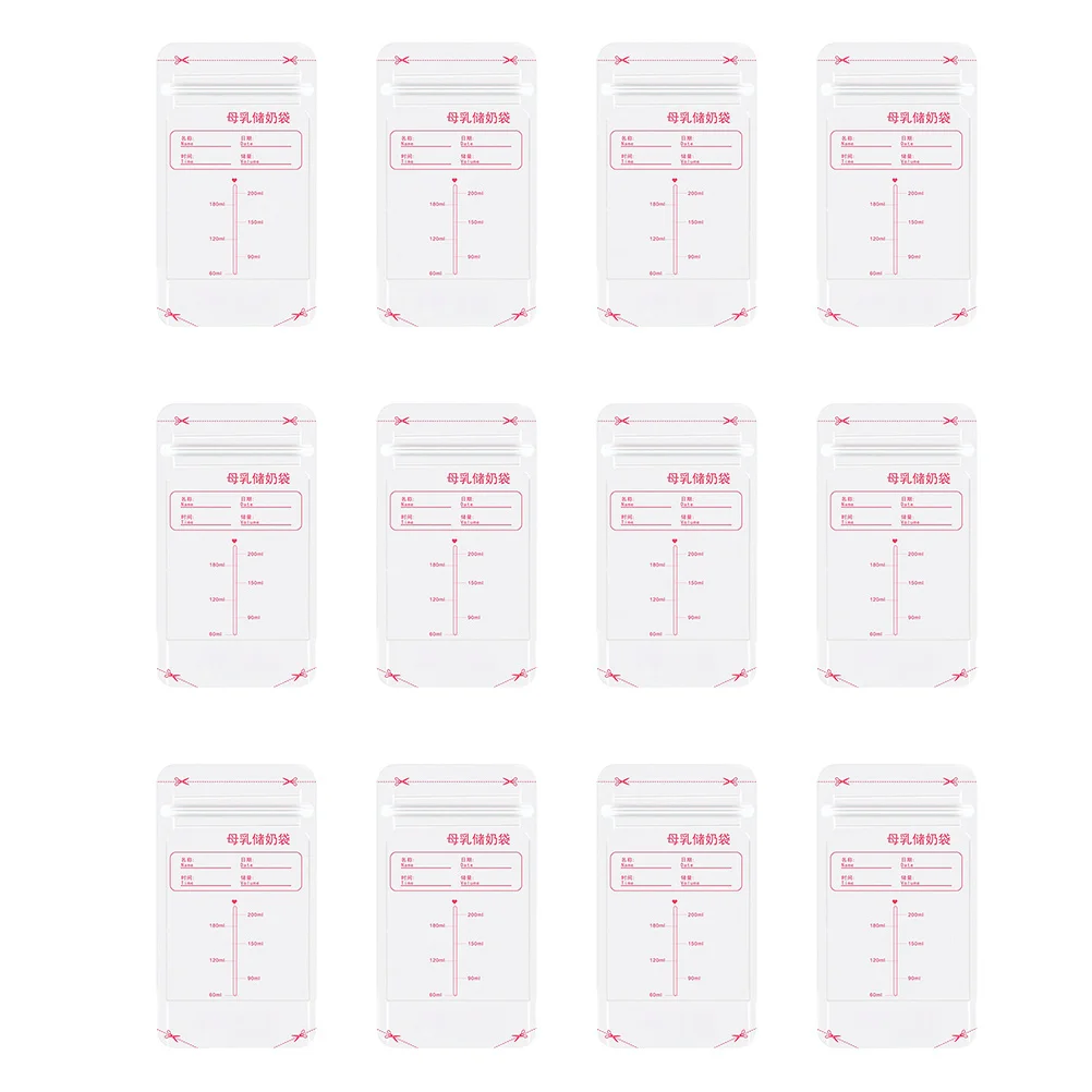 30Pcs Breast Milk Bags Leakproof Milk Storage Pouch Portable Self Standing Freezer Bags for Baby Leakproof Storage Bag