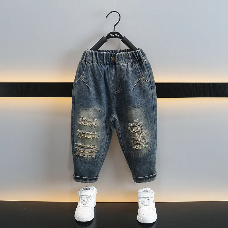 

Casual Boys Ripped Jeans Trousers Baby Toddler Boy's Denim Pants Kids Children Garments Bottoms 2 -10 Years