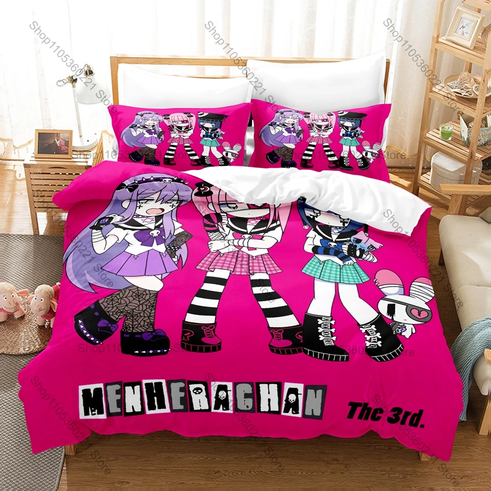 Cool Personality Menhera Chan New Bedding Set Cute Anime Girl 3D Print Duvet Cover Set Soft Microfiber Bed Set For Bedroom Decor