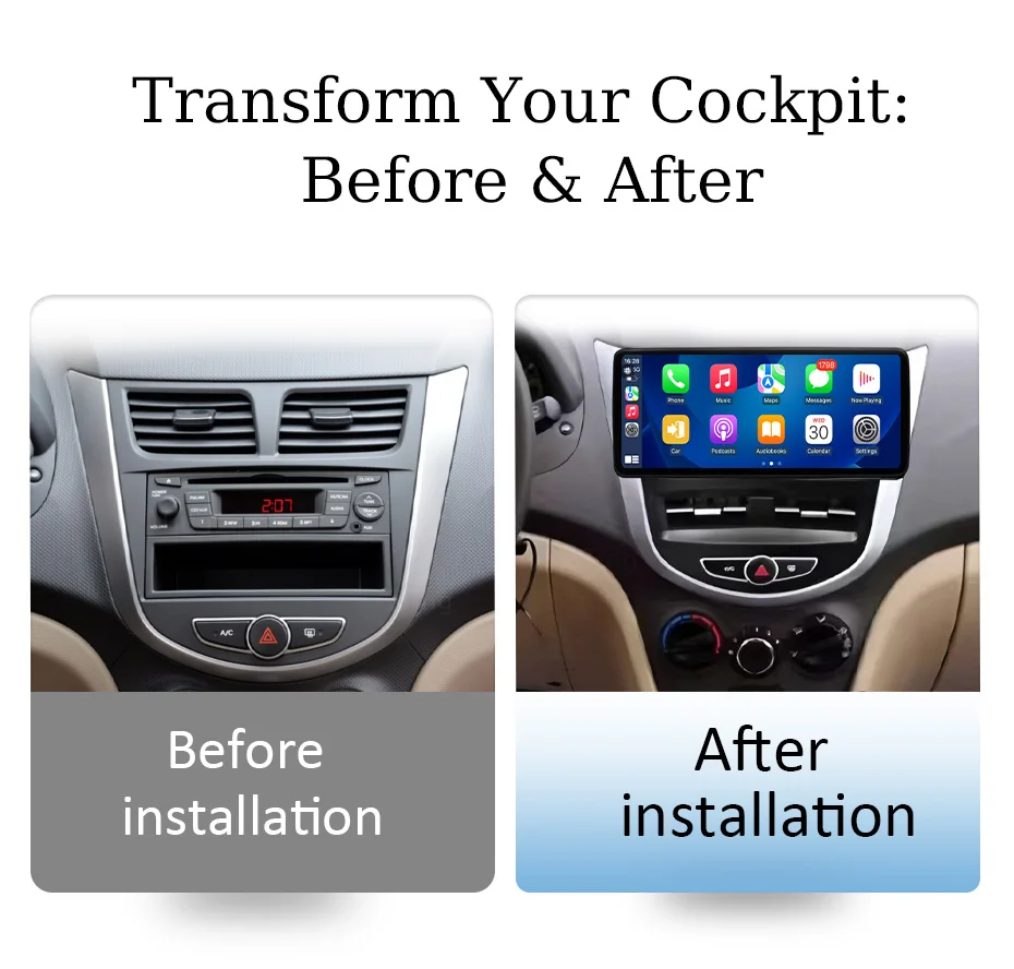 for Hyundai Solaris Verna Accent 2010-2014 Car Radio 12.3