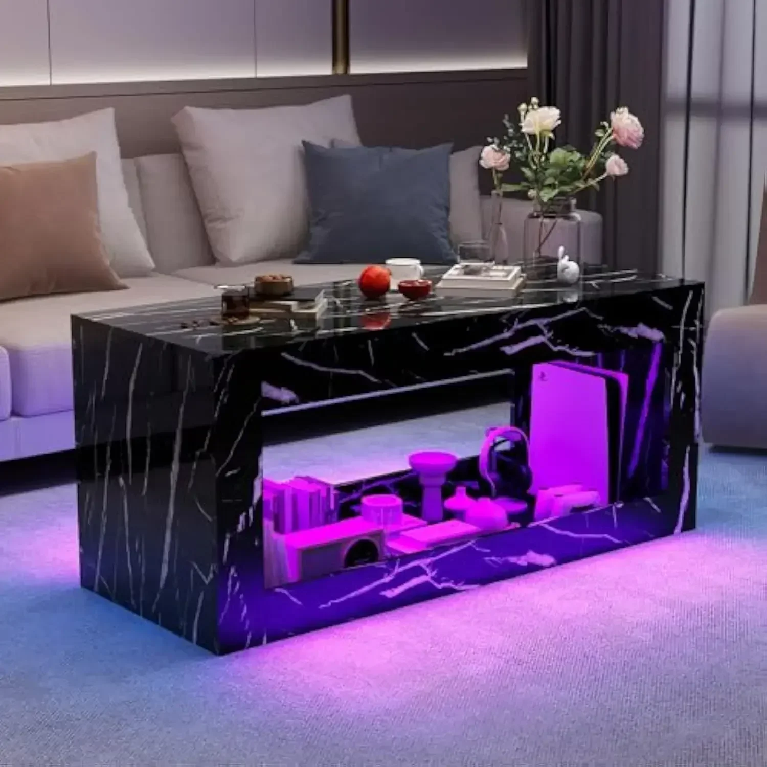 Modern Coffee Table for Living Room Stable Structure Easy Installation Sturdy Construction Reinforced Frame Easy to Use