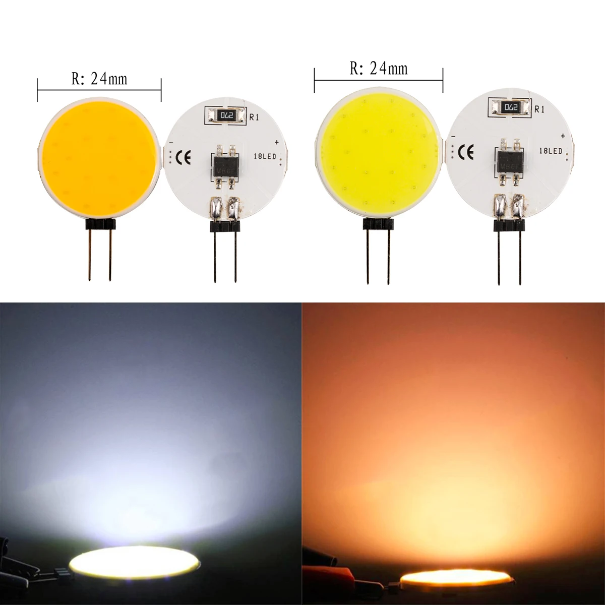 G4 Socket COB led Bulb DC 12V Replace Halogen Bi-pin Marine Camper RV Light Lamp 1.5W Cold Warm White led lights