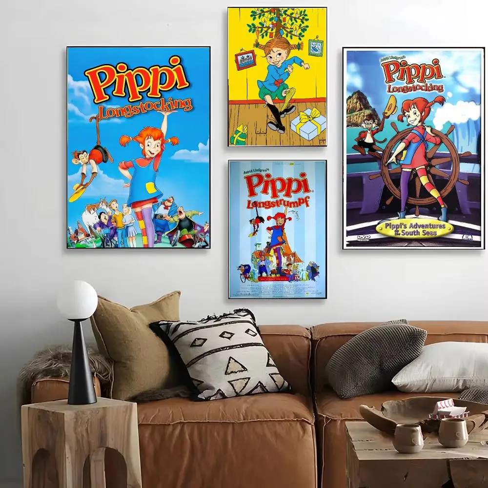 P-Pippi Longstocking Cute Poster HD Art Decorative Wall Art Waterproof Home Décor for Living Room Bedroom Café Stylish Gift