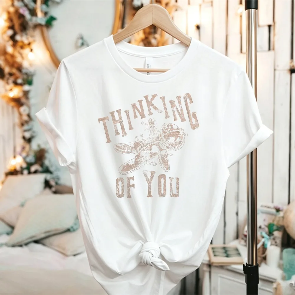 Thinking of You Vintage Dragonfly Graphic T-Shirt Retro Insect Letter Print Unisex Casual Nature Lover Soft Cotton Everyday Tee