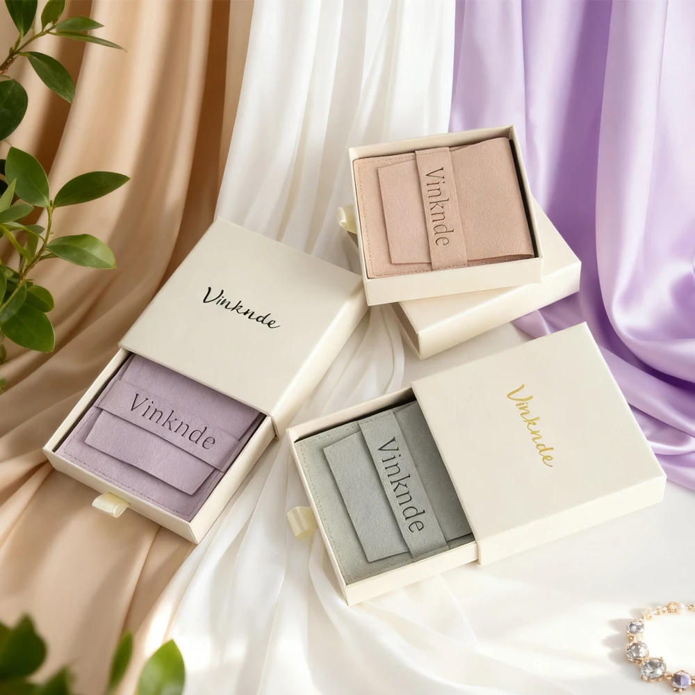 

Роскошная портативная выдвижная бумажная коробка для хранения подарков 8x8x2,5 см для упаковки ювелирных изделий, сережек с ящиком, сумки из микрофибры 6,2x6,2 см