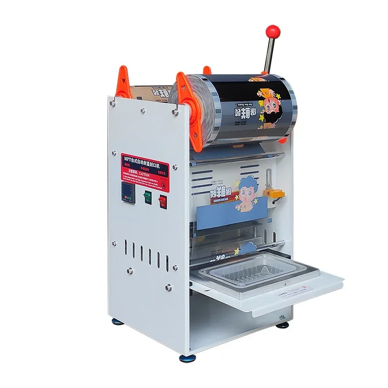 Fast food box sealing machine Fresh food box sealing film machine Cooked duck food takeout packing hand press sealing machine