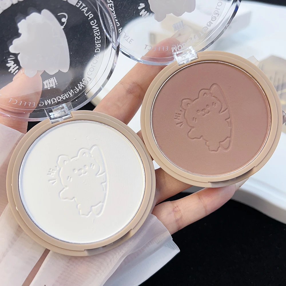 2 Colors Highlighting&Bronzer Waterproof Contouring Powder Palette Brighten Contour Three-dimensional Nose Shadow Brighten Face