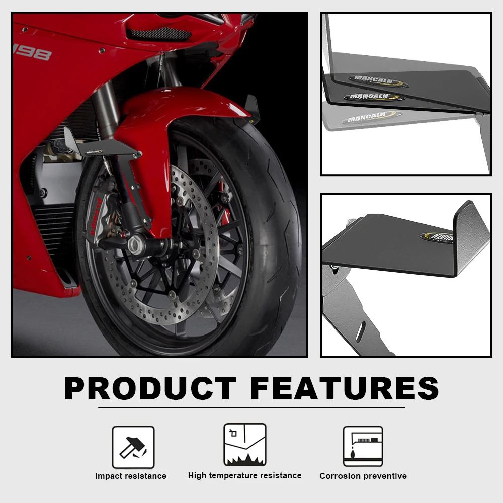 Guardabarros delantero ajustable modificado para moto, alerón decorativo para DUCATI 848, 1098, 1198, EVO S/R, ala fija, 2007-2013