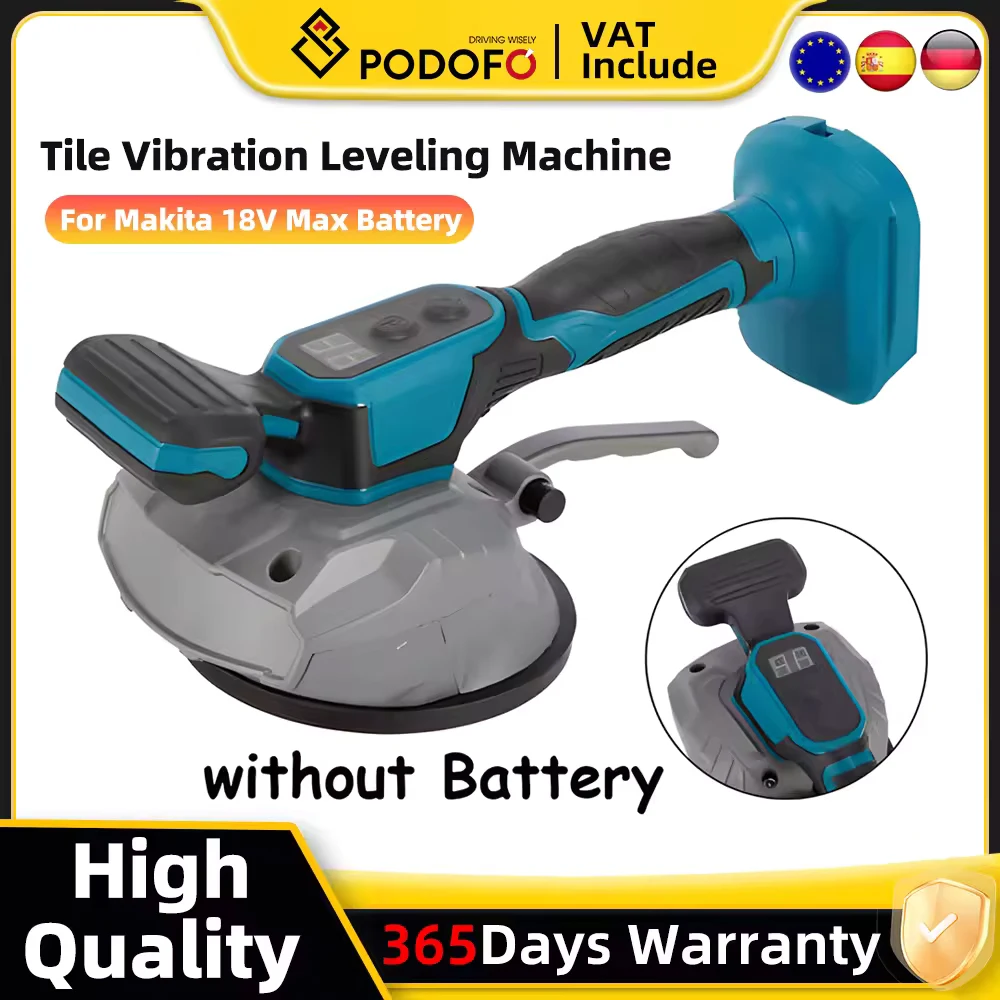 Makita – Machine de nivellement de carreaux brossés à 8 vitesses, sans fil, pour sol, mur, épandeur de pose de carreaux, outil de Vibration pour céramique, batterie 18V