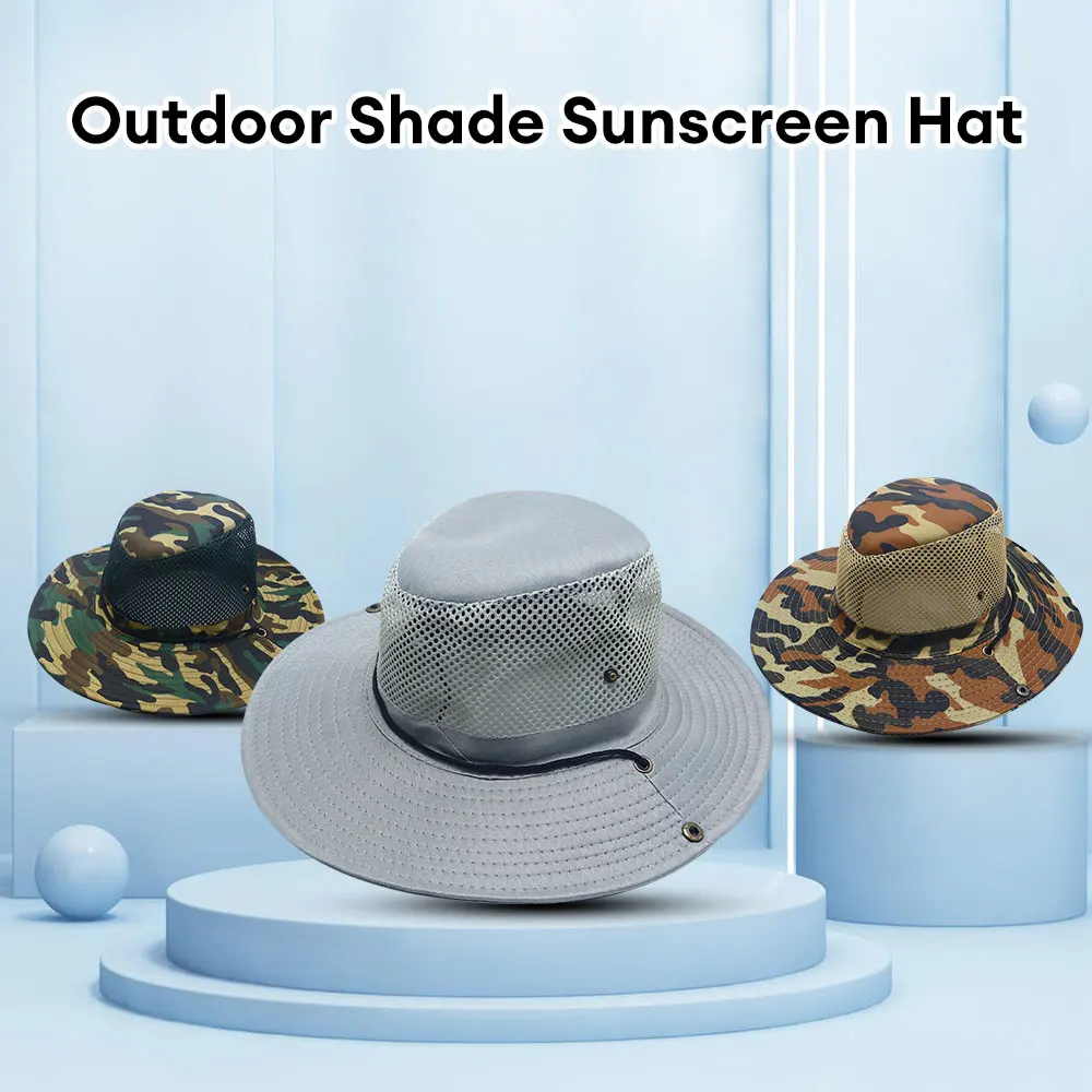 Men Women Outdoor Beach Seaside Sun Shade Breathable Bucket Hat Male Summer Fishing Trekking Collapsible Mesh Fisherman Cap