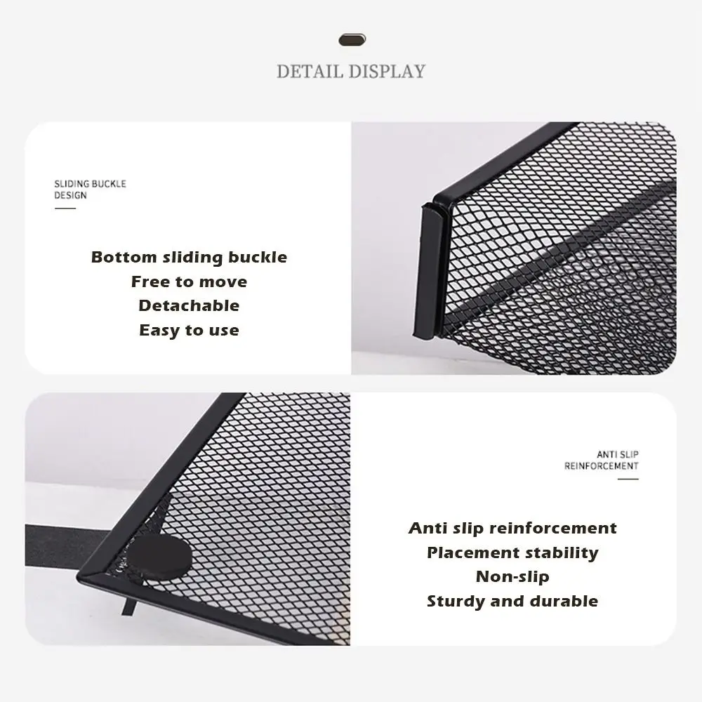 Space Saving 5/7 Grids Book Stand Detachable Adjustable Desk Organizer Metal Mesh Book Holder School Supplies