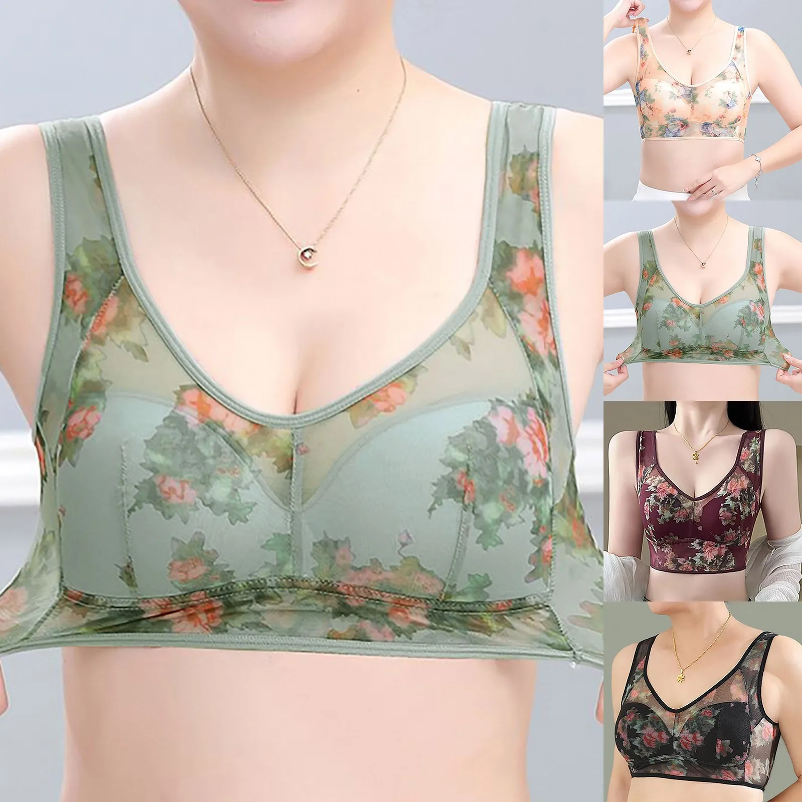 Bras For Women Push Up Bra Sexy Comfortable Seamless Lace Underwear 2024 Female Fashion Large Size Soft Hot Sell Printed Bra