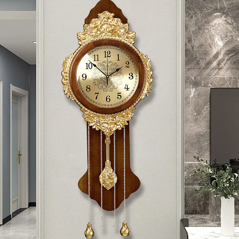 Relojes de Pared Vintage para Sala de Estar, Diseño Estético, Reloj de Pared Creativo y Silencioso, Estilo Nórdico, Reloj de Pared Decorativo para el Hogar