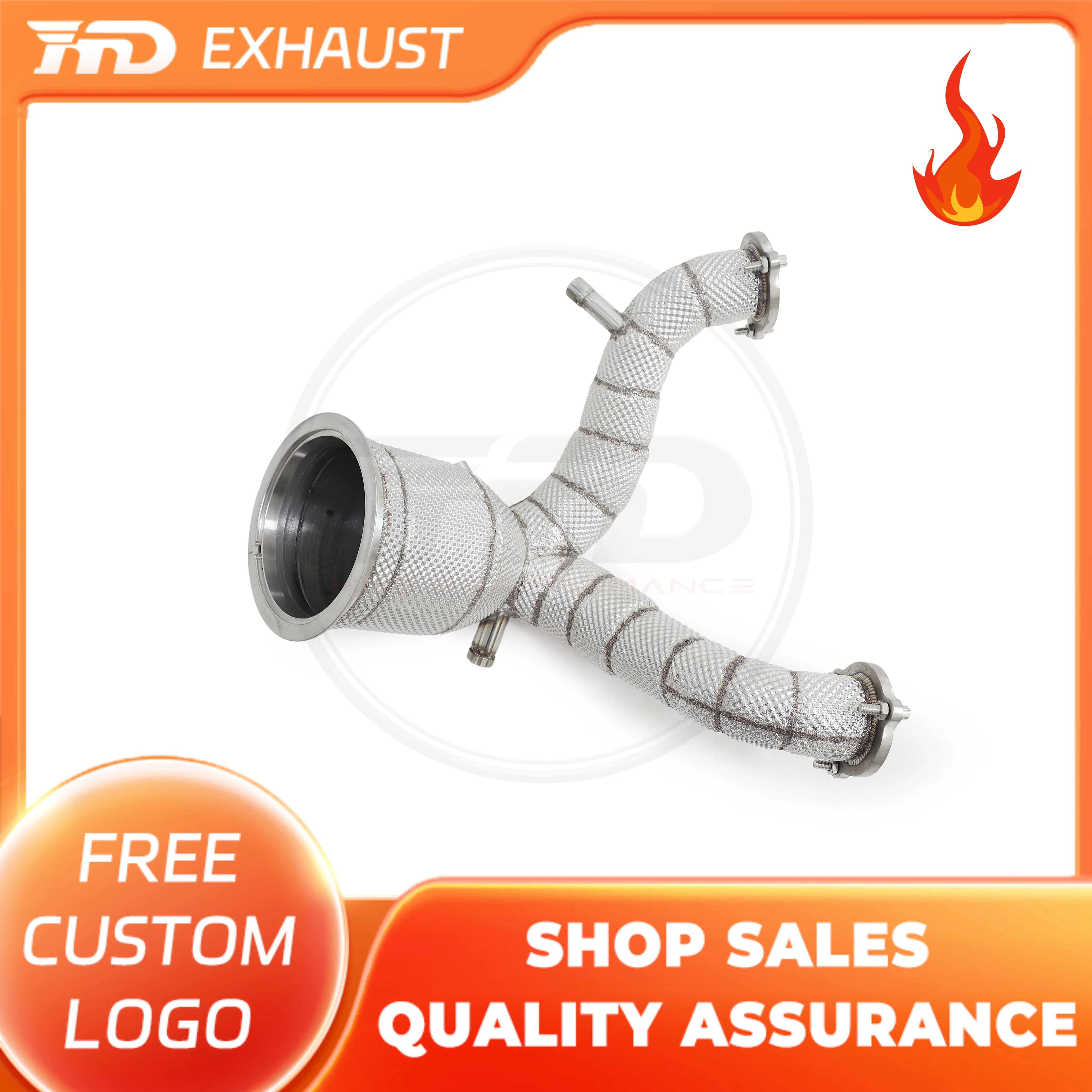 

HMD Hot sale Stainless steel Exhaust System Downpipe for Audi S4 S5 B9 With Catalytic Converter