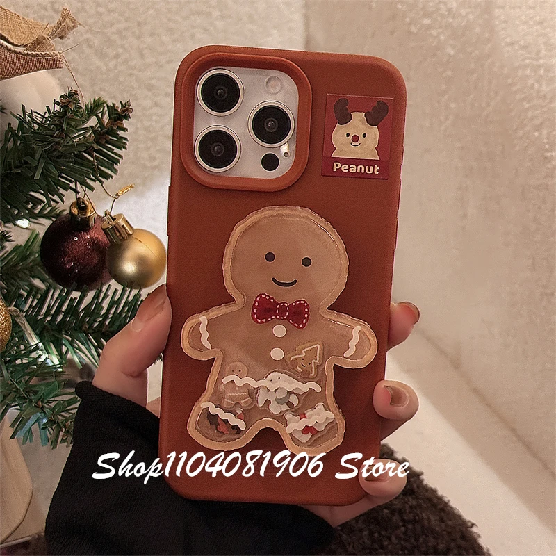 

Cute Christmas Cookie Man Shake Phone Grip Tok Griptok Bracket for IPhone Samsung Universal Phone Stand Phone Holder Ring Suppor