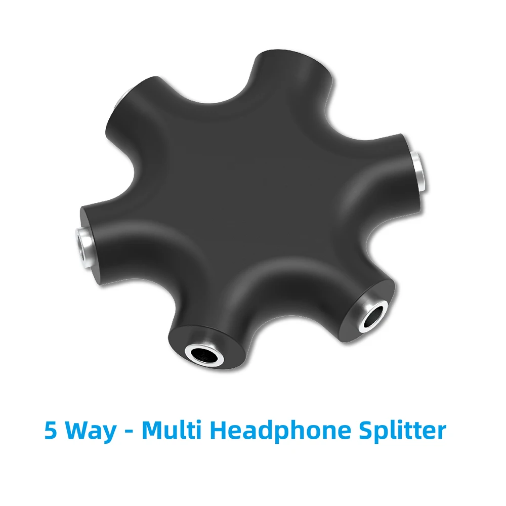 3.5mm Earphone Audio Splitter 1 Male To 1 2 3 4 5 Female Cable 5 Way Port Aux Music Sound Output Cables Stereo Headset Extension