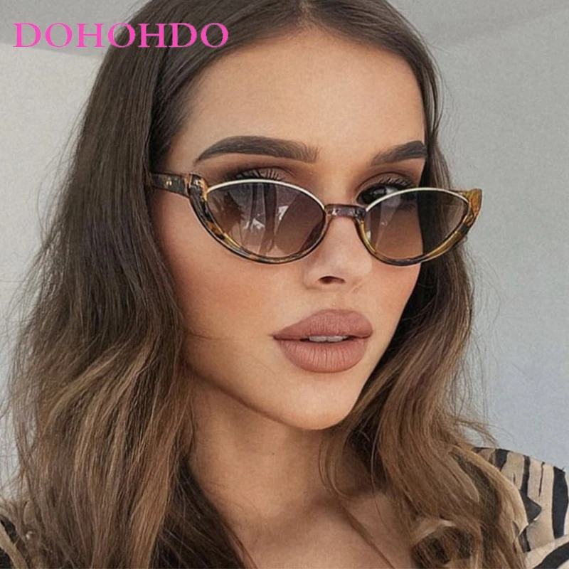 

DOHOHDO New Retro Half Frame Cat Eye Sunglasses Women Vintage Cateye Sun Glasses Female Gradient Shades UV400 Eyewear Ladies