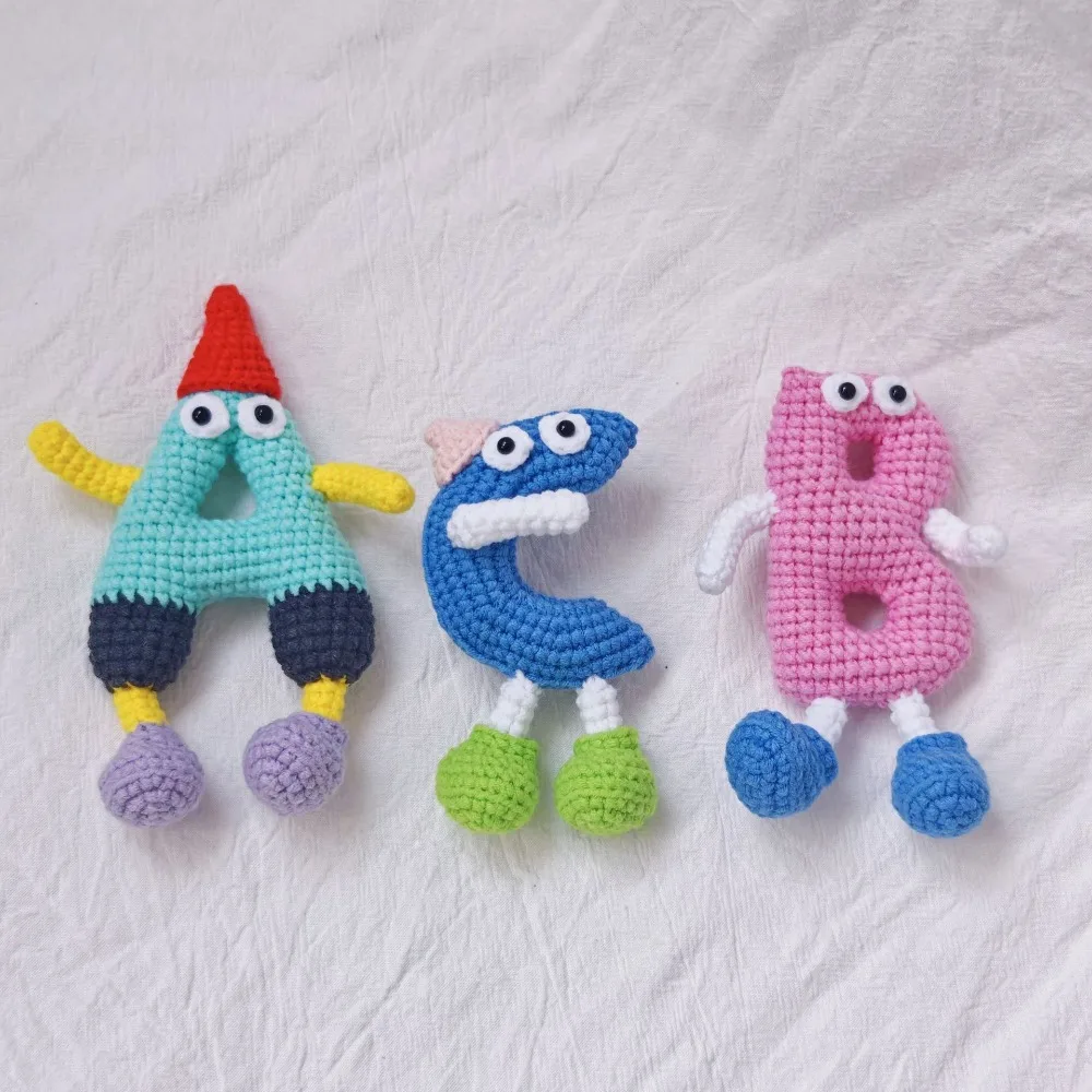 

New Creative Crochet 26 English Letters ABC Decorative Bag Pendant Keychain, Handmade Finished Name Pendant,kniitted Doll Gift