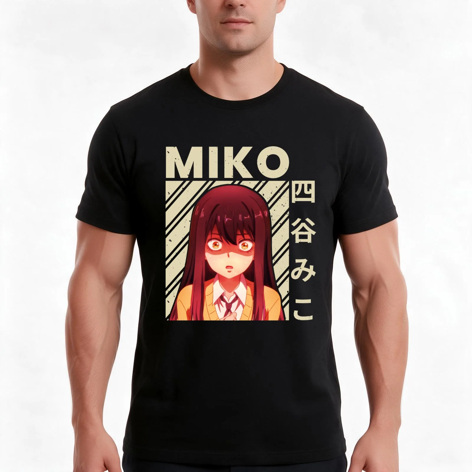 Mieruko chan-miko yotsuya Vintage T-Shirt, Summer Casual Cotton Tee, Oversized Streetwear Tops, Vintage Graphic Print